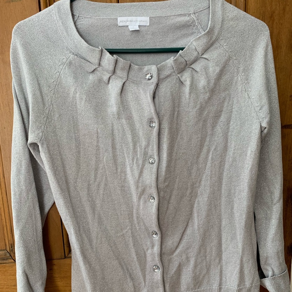 New York and Company silver cardigan